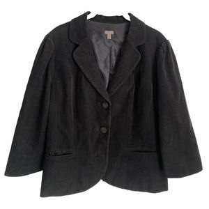 Halogen Nordstrom Blazer Jacket Womens Size XL Gray Button Down Cotton